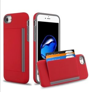 iPhone 11 Red Case with Card Holder (NWT)